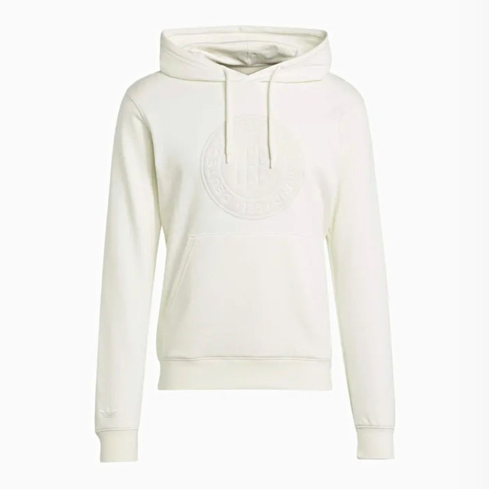 adidas Originals Men's 2XL White Pullover Hoodie DFB Logo Cotton Fleece